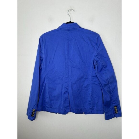 Talbots Womens Cotton Blue Blazer Jacket Single Breasted Long Sleeve Size 10 - Picture 7 of 11